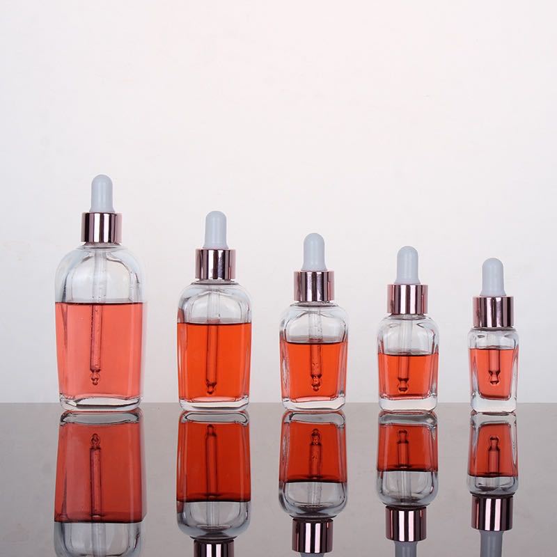 10ml 20ml 30ml 50ml 100ml serum clear silver cosmetic oil dropper glass dropper bottle with dropper