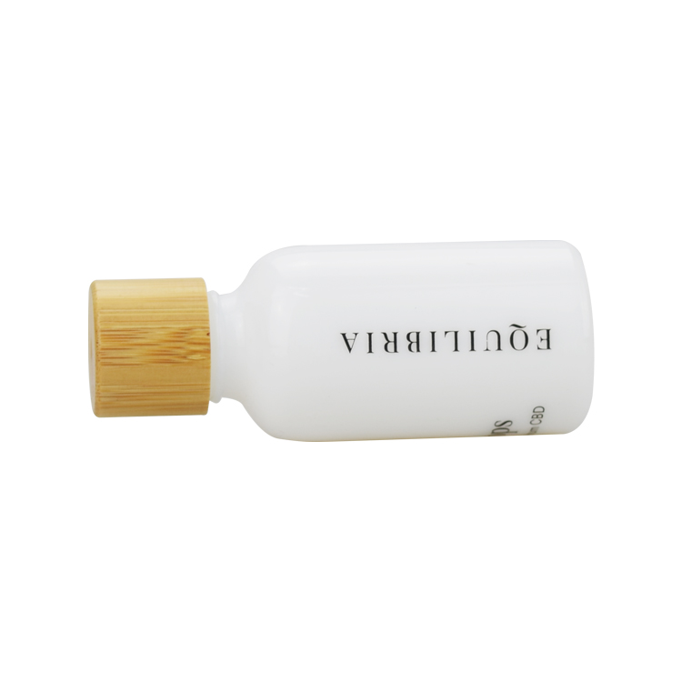 10ml 20ml 30ml 50ml 100ml white glass bottle essential oil liquid foundation bottle bamboo cap
