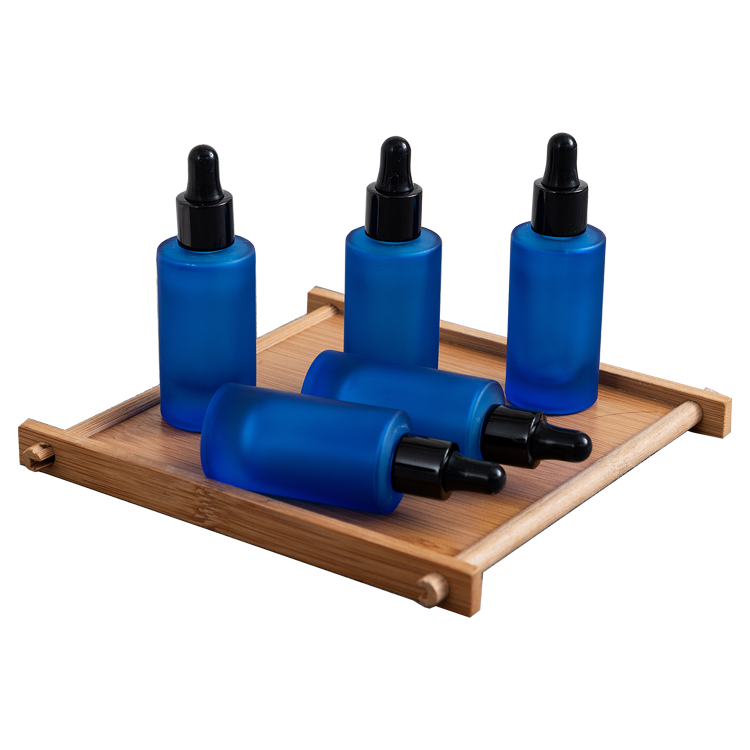 10ml 20ml 30ml 50ml 60ml 100ml frosted clear blue green amber glass essential oil dropper bottles bamboo cap 1 oz 2 oz 4 oz