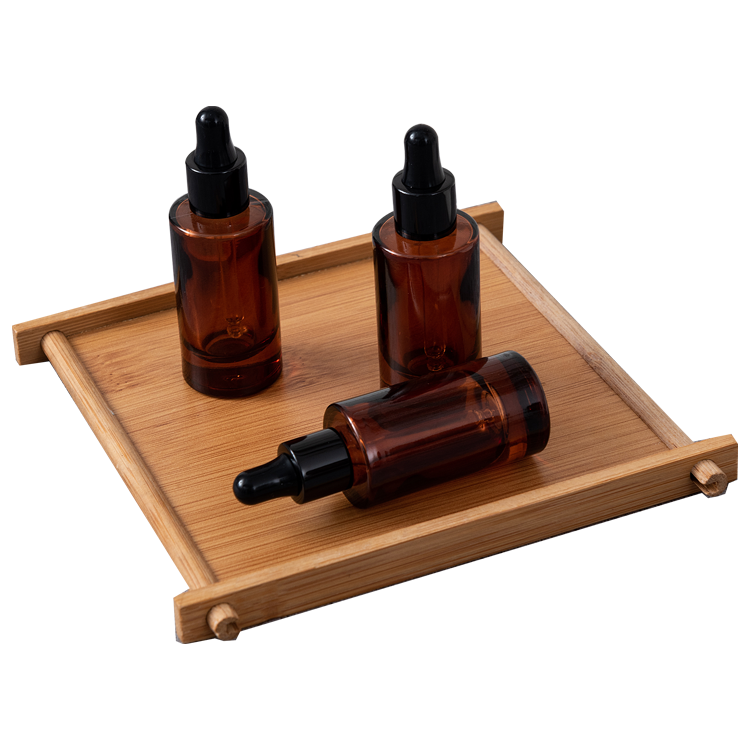 10ml 20ml 30ml 50ml 60ml 100ml frosted clear blue green amber glass essential oil dropper bottles bamboo cap 1 oz 2 oz 4 oz