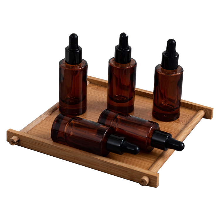 10ml 20ml 30ml 50ml 60ml 100ml frosted clear blue green amber glass essential oil dropper bottles bamboo cap 1 oz 2 oz 4 oz