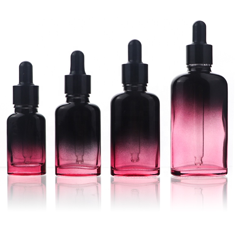 10ml 20ml 30ml 50ml Gradient Colour Oblate Essence Moisturizing Repair Cosmetic  Essential Oil Glass Dropper Bottles