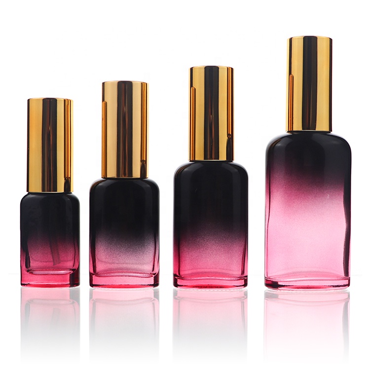 10ml 20ml 30ml 50ml Gradient Colour Oblate Essence Moisturizing Repair Cosmetic Essential Oil Glass Dropper Bottles