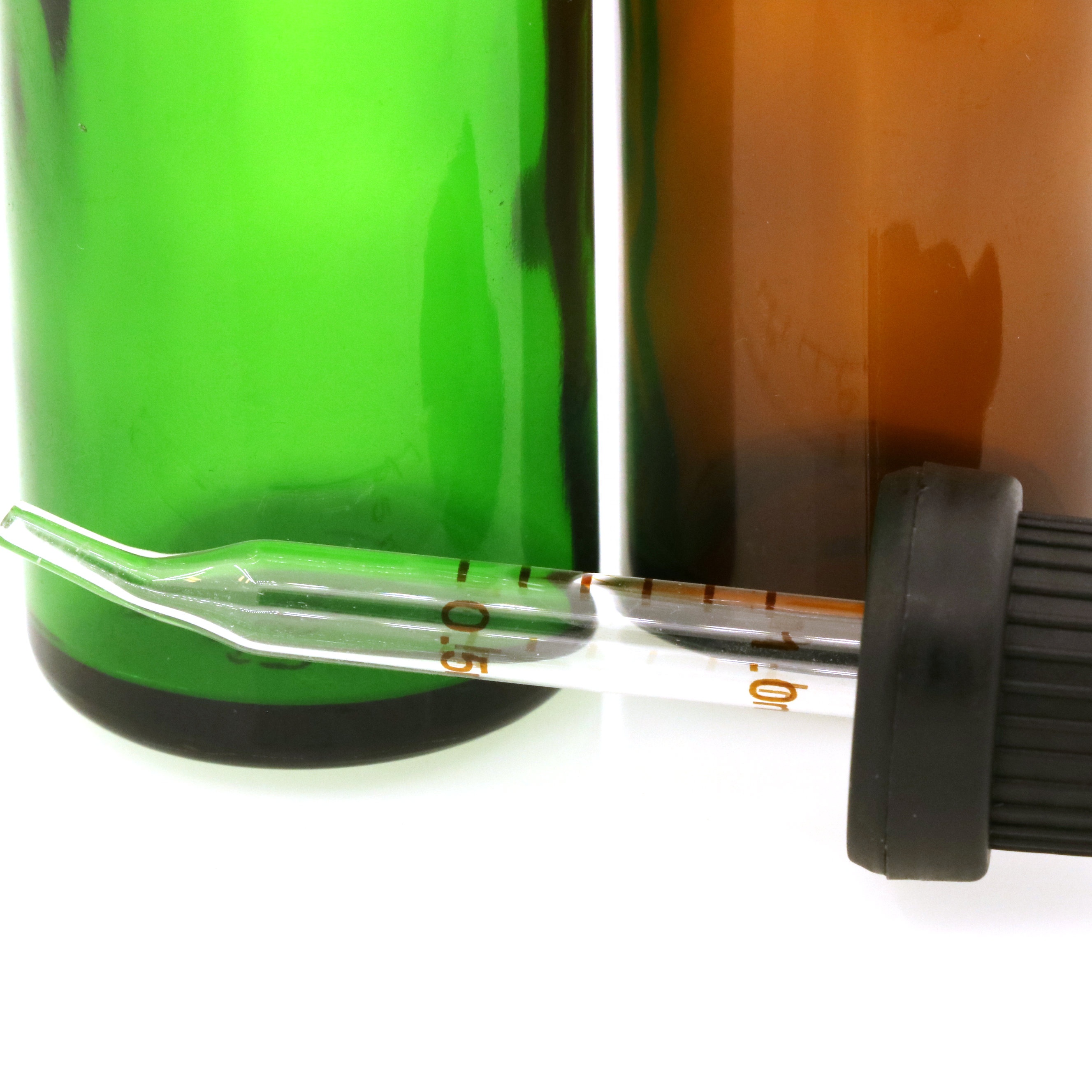 10ml 20ml 30ml 50ml amber glass bottle with Angle Curved Tip Glass Pipette dropper and black childproof Cap