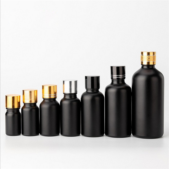 10ml 20ml 30ml 50ml matte frosted black glass dropper bottle essential oil bottles