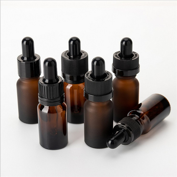 10ml 20ml 30ml 50ml matte frosted black glass dropper bottle essential oil bottles
