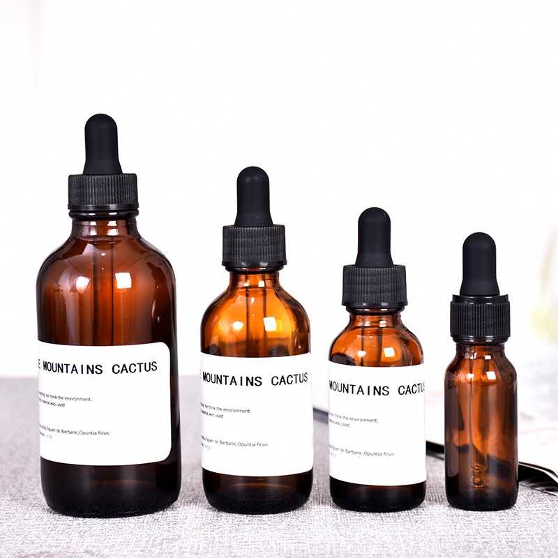 10ml 20ml 30ml Amber Glass Dropper Bottles Essential Oil Bottle Customize 30ml 50ml Frosted Cosmetic Bottle