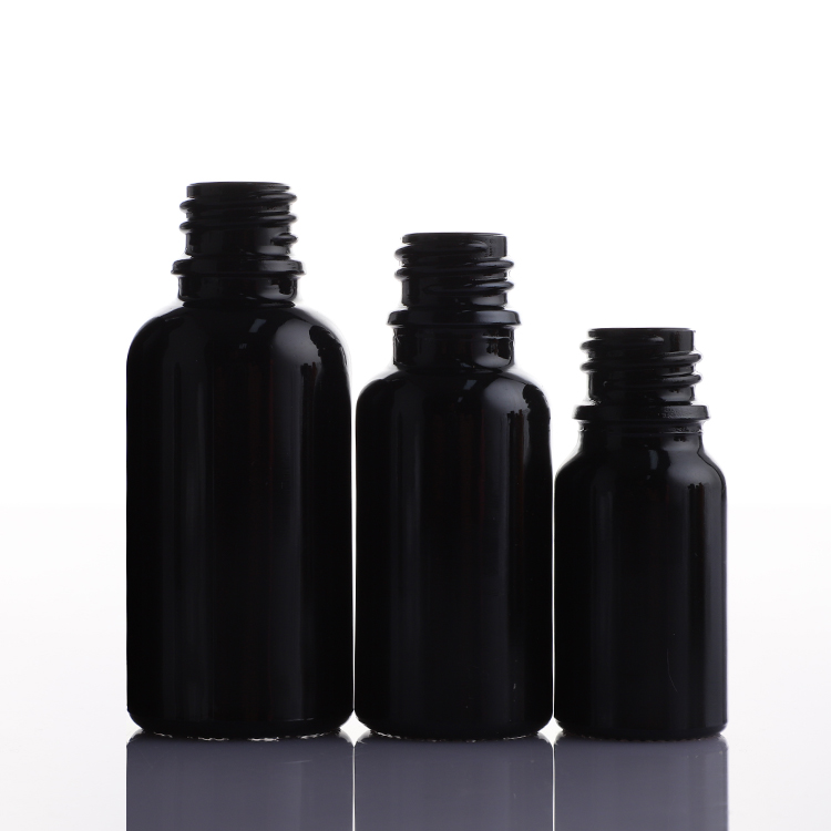 10ml 20ml 30ml Black Cosmetic Packaging Glass Essential Oil Dropper Bottle