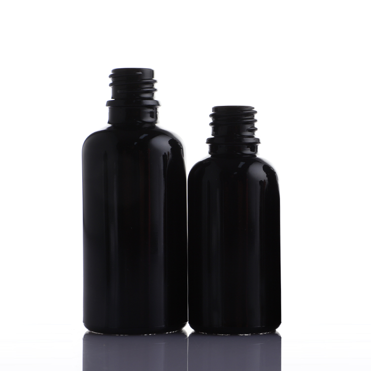 10ml 20ml 30ml Black Cosmetic Packaging Glass Essential Oil Dropper Bottle