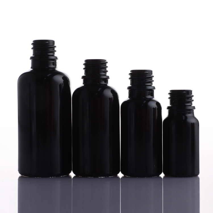 10ml 20ml 30ml Black Cosmetic Packaging Glass Essential Oil Dropper Bottle