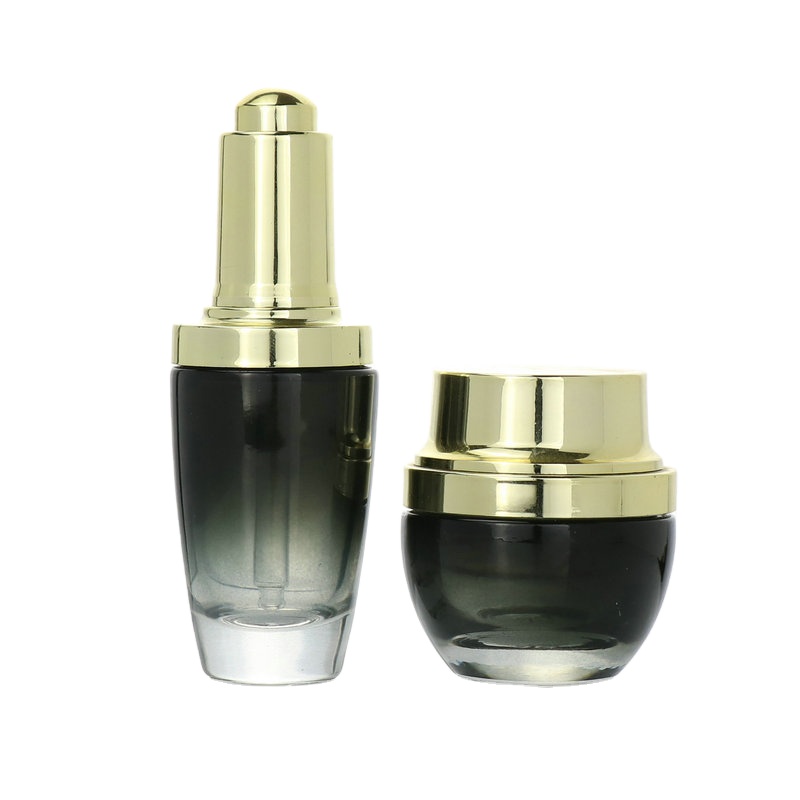 10ml 20ml 30ml airless frosted empty small glass rose gold cream container cosmetic jars