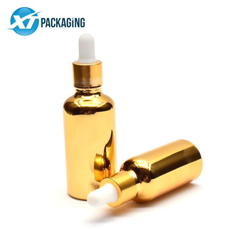 10ml 20ml 30ml gold glass dropper pipette bottle with gold Child resistant caps for essential oil