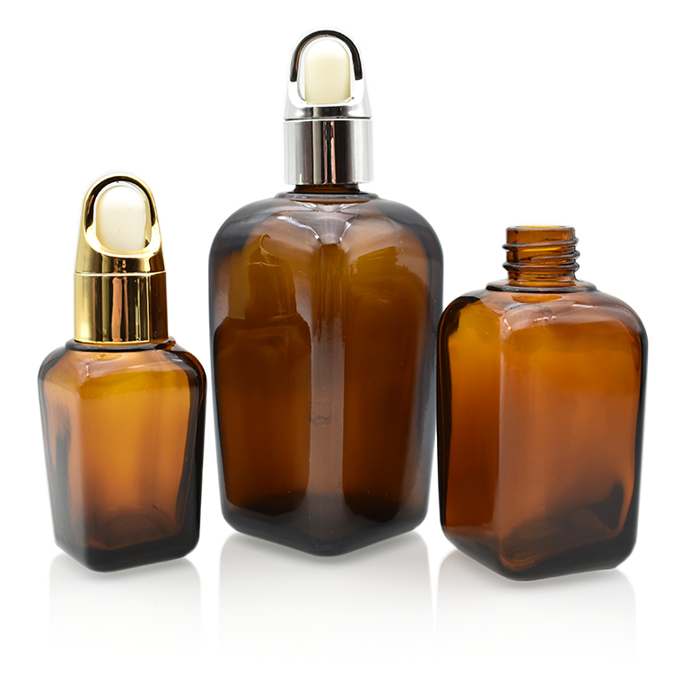 10ml 25ml 30ml 50ml 100ml amber square glass dropper bottle for essential oil