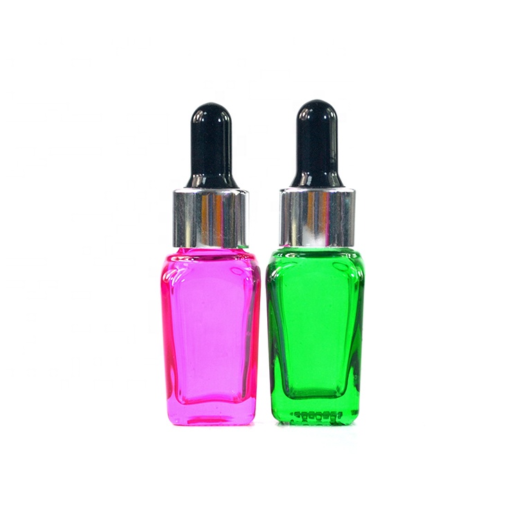 10ml 30 ml 1 oz pink french square glass dropper bottle for cosmetic serum