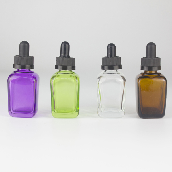 10ml 30 ml 1 oz pink french square glass dropper bottle for cosmetic serum