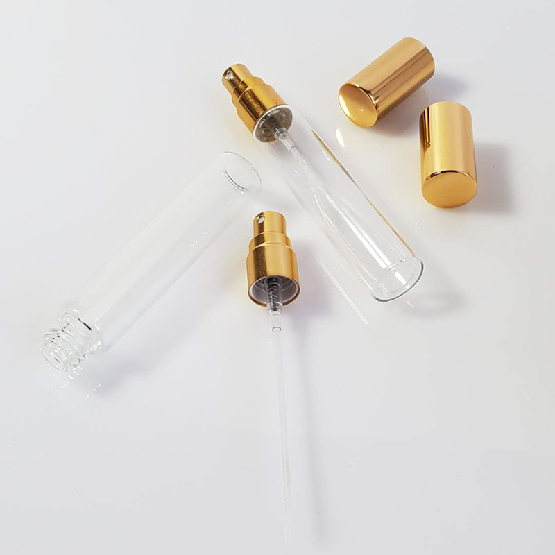 10ml 30ml 40ml 50ml Private Labels Essential Oil Bamboo Cap Gold Pump Spray Glass Bottle With Screw Liquor