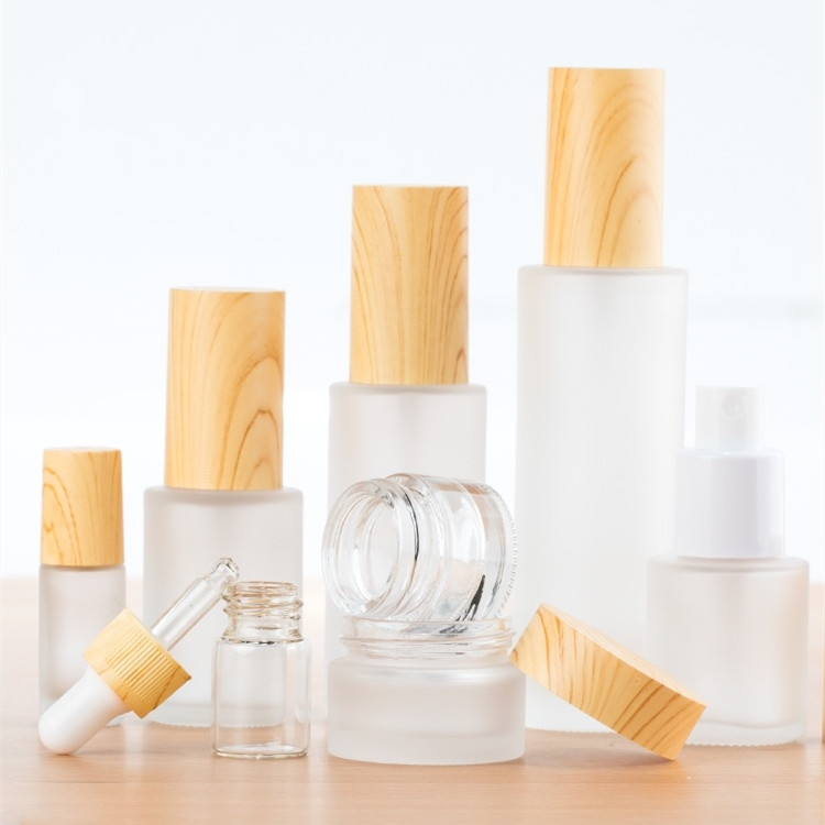 10ml 30ml 40ml 60ml 80ml 100ml 120ml 20g 30g50g wood grain cosmetics face serum bottles jars set