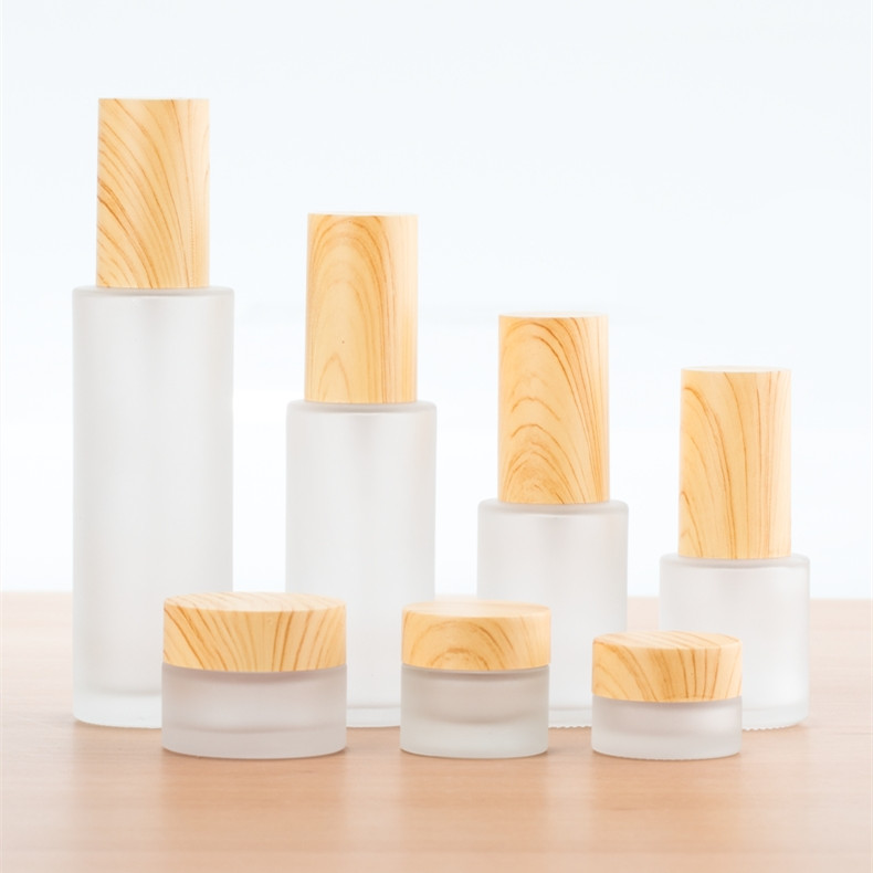 10ml 30ml 40ml 60ml 80ml 100ml 120ml 20g 30g50g wood grain cosmetics face serum bottles jars set