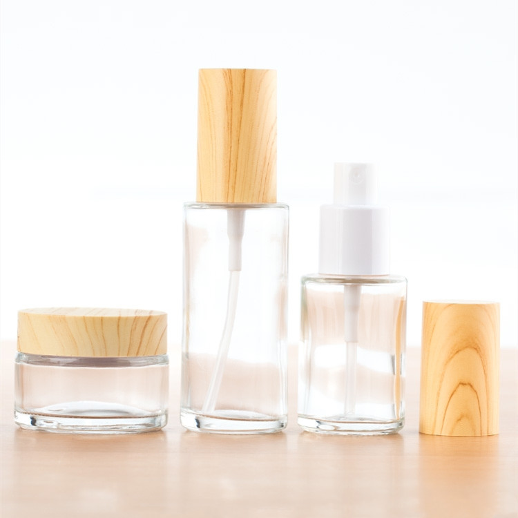 10ml 30ml 40ml 60ml 80ml 100ml 120ml 20g 30g50g wood grain cosmetics face serum bottles jars set