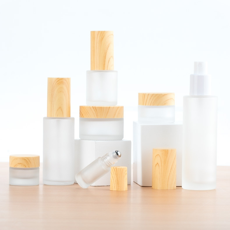 10ml 30ml 40ml 60ml 80ml 100ml 120ml 20g 30g50g wood grain cosmetics face serum bottles jars set