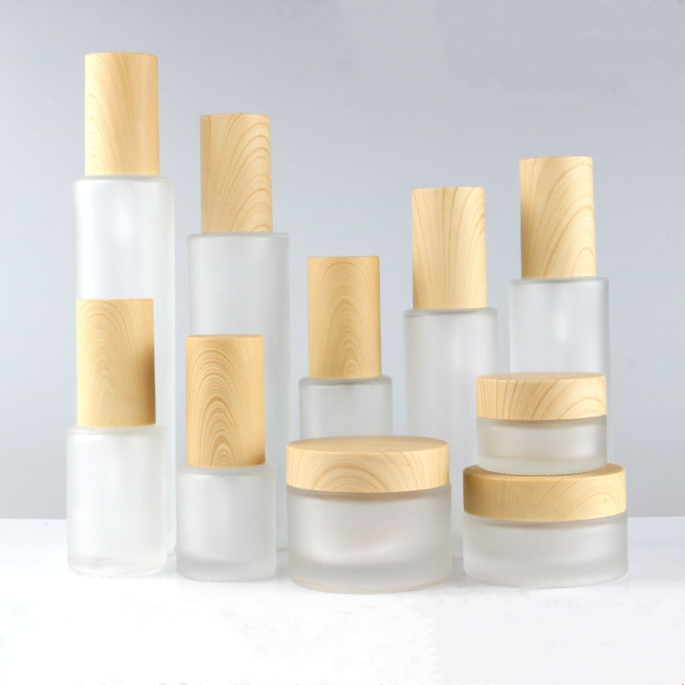 10ml 30ml 40ml 60ml 80ml 100ml 120ml 20g 30g50g wood grain cosmetics face serum bottles jars set