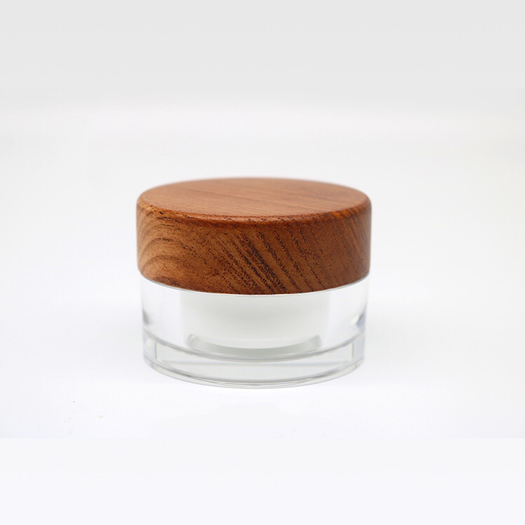 10ml 30ml 50 ml clear round personal skin care face cream cosmetic packing glass jar with screw bamboo lid