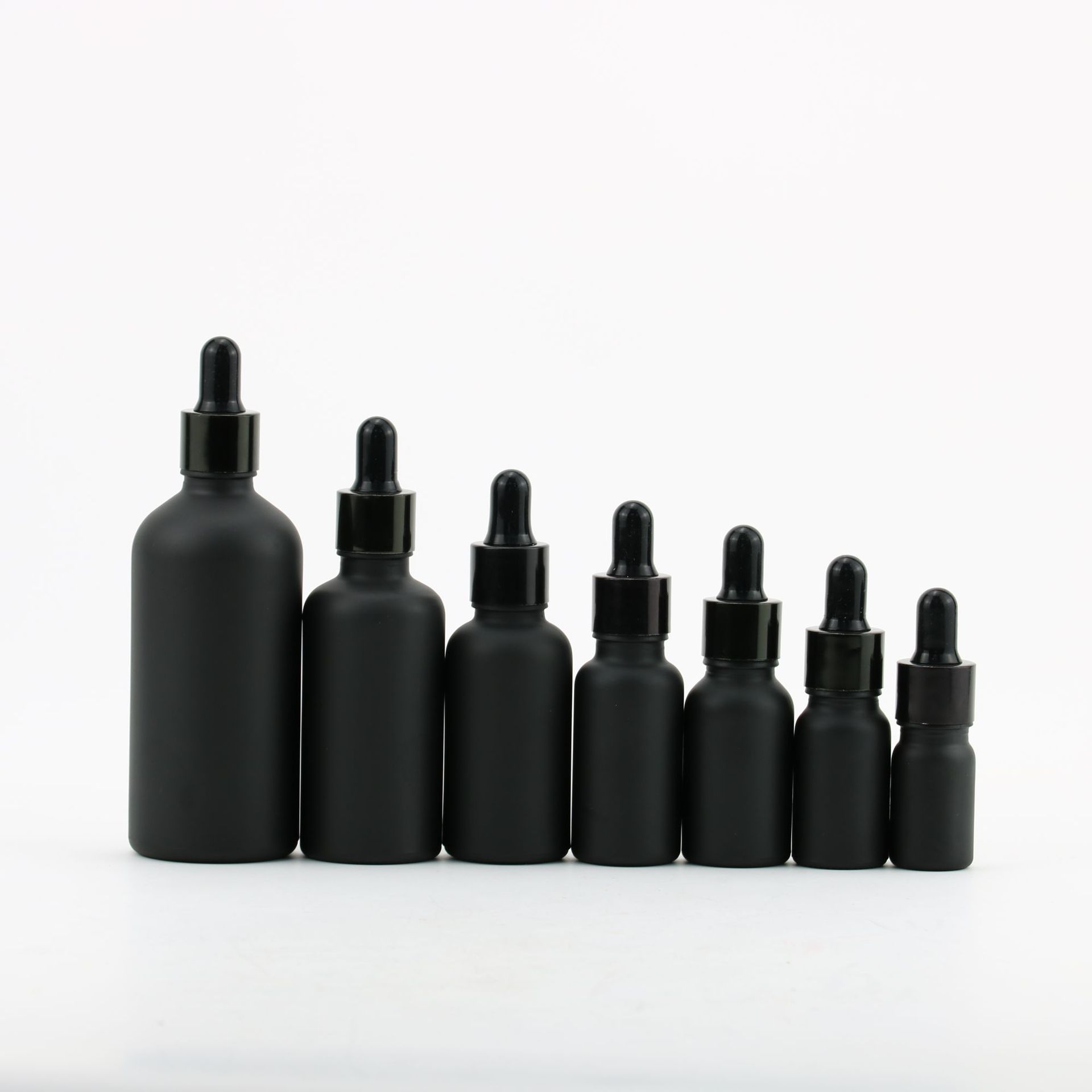 10ml 30ml 50ml 100ml custom glass serum dropper Matt container paint essential oil 30ml black dropper bottle with bamboo Logo