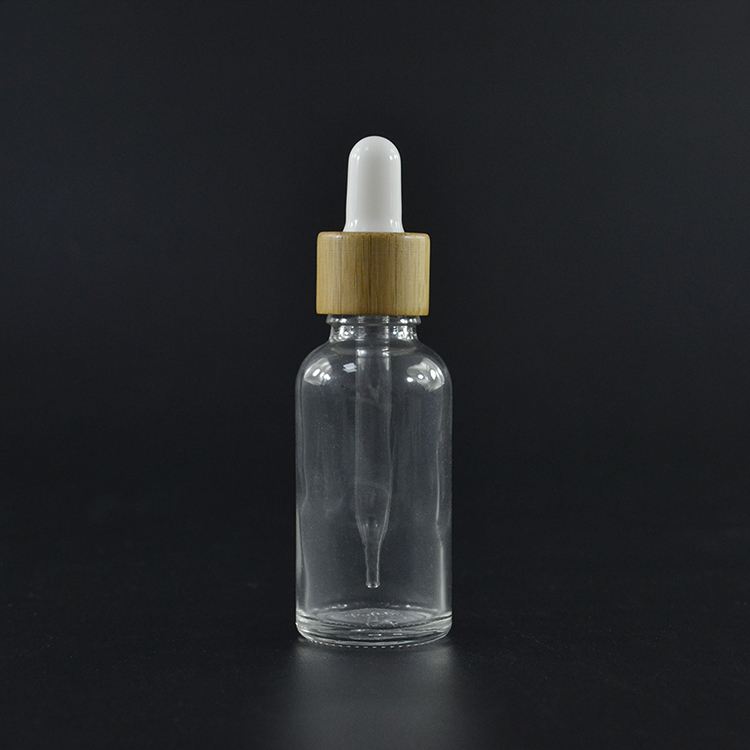 10ml 30ml 50ml 100ml e liquid essential oil amber green blue clear glass dropper bottle with bamboo cap and glass pipette