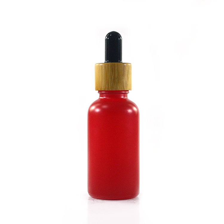 10ml 30ml 50ml 100ml frosted matte black essential oil glass dropper bottle bamboo lid for e liquid flavor