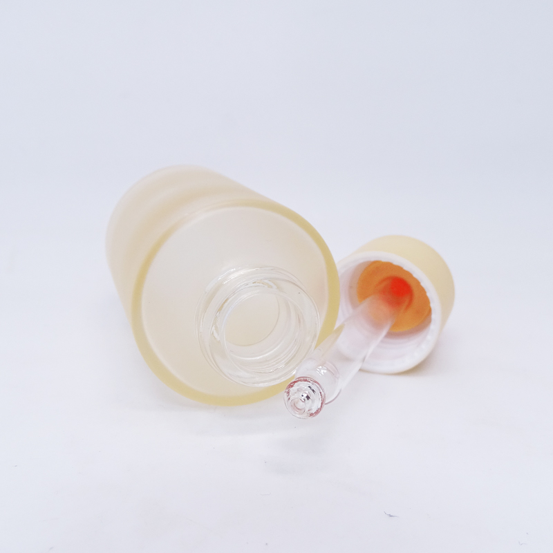 10ml 30ml 50ml 60ml 100ml 200ml cosmetics cream yellow orange glass jar containers with colored cap