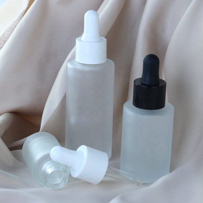 10ml 30ml 50ml 60ml 80ml 100ml flat shoulder white frosted dropper bottle serum glass bottle (EPG15)