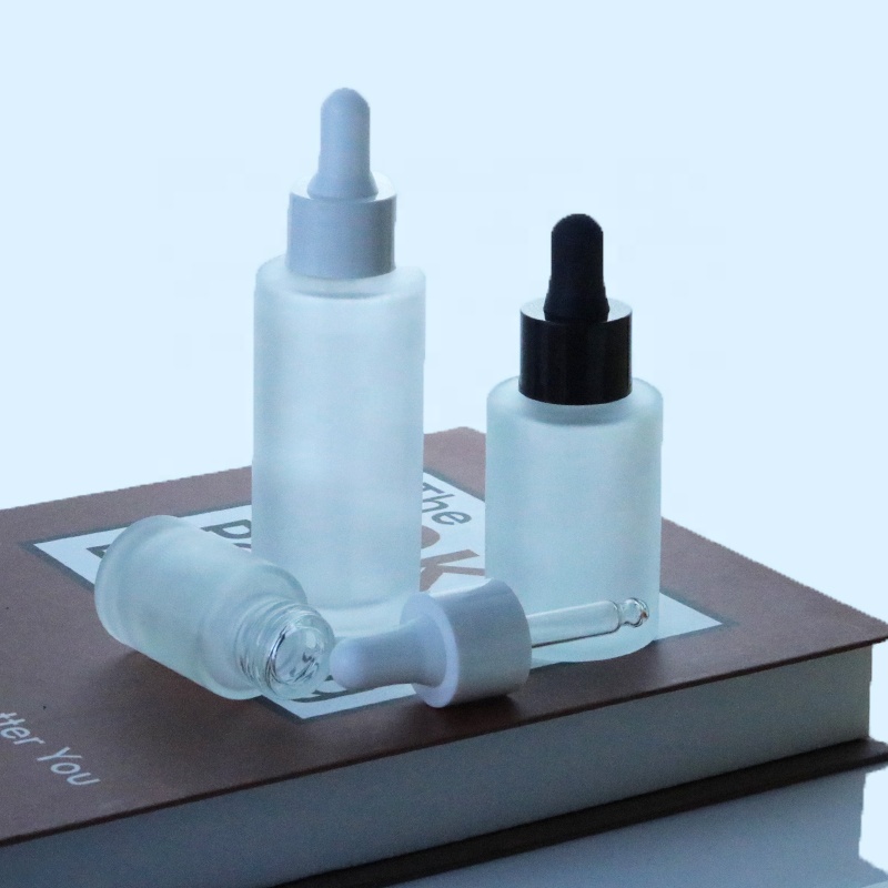 10ml 30ml 50ml 60ml 80ml 100ml flat shoulder white frosted dropper bottle serum glass bottle (EPG15)