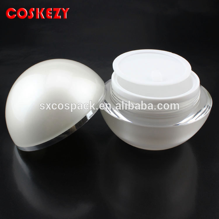 10ml 30ml 50ml PP Small Acrylic Cosmetic Cream Jar, Hot Quality Pearl White Empty Jar 5g 100g