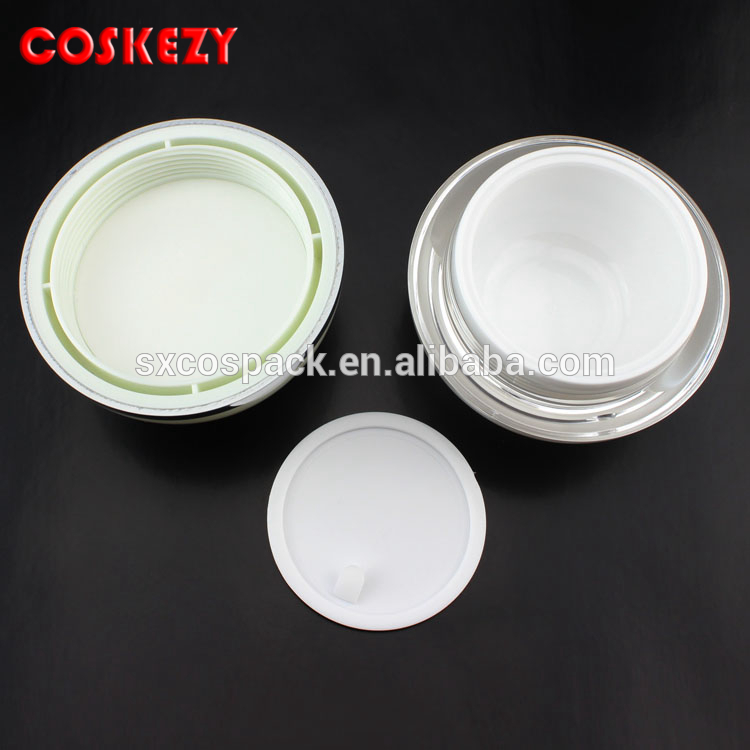 10ml 30ml 50ml PP Small Acrylic Cosmetic Cream Jar, Hot Quality Pearl White Empty Jar 5g 100g