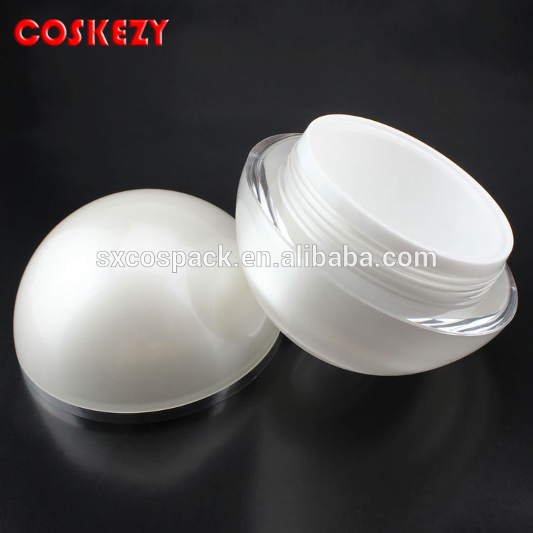 10ml 30ml 50ml PP Small Acrylic Cosmetic Cream Jar, Hot Quality Pearl White Empty Jar 5g 100g