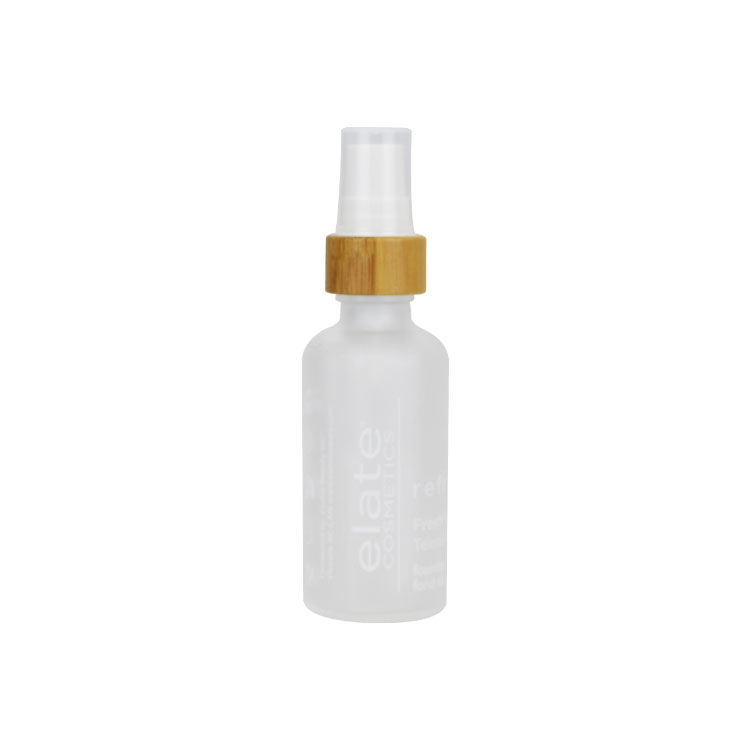 10ml 30ml 50ml glass cosmetic bamboo bottles frosted packaging cosmetic bottle oil with bamboo pump