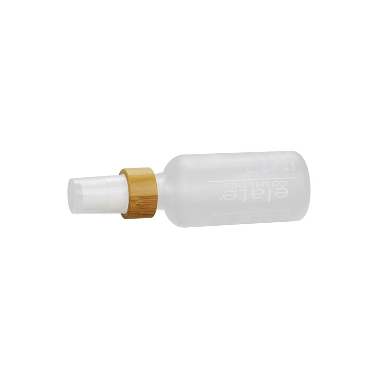 10ml 30ml 50ml glass cosmetic bamboo bottles frosted packaging cosmetic bottle oil with bamboo pump