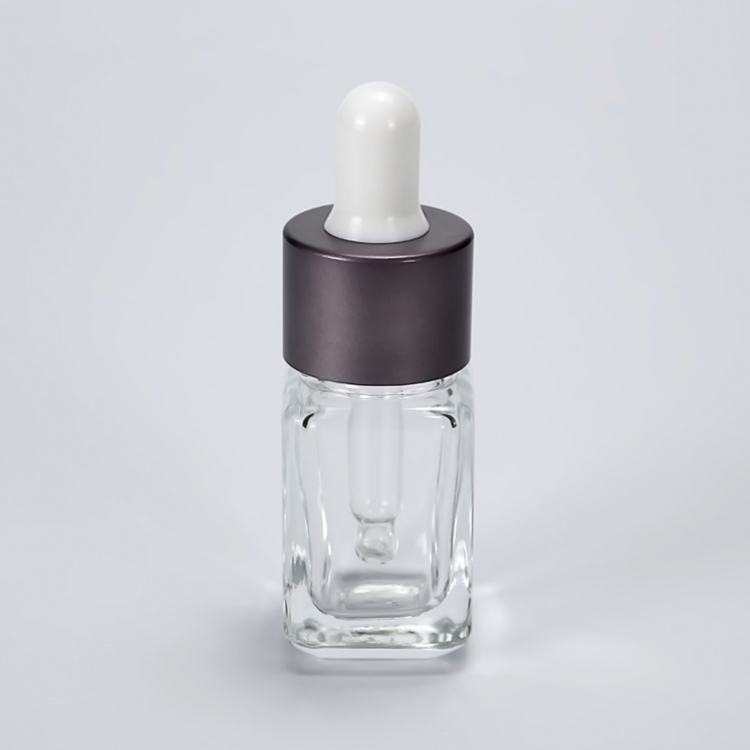 10ml 30ml 50ml transparent square glass dropper bottle