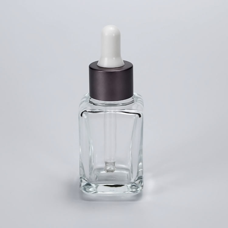 10ml 30ml 50ml transparent square glass dropper bottle
