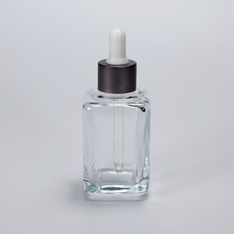 10ml 30ml 50ml transparent square glass dropper bottle