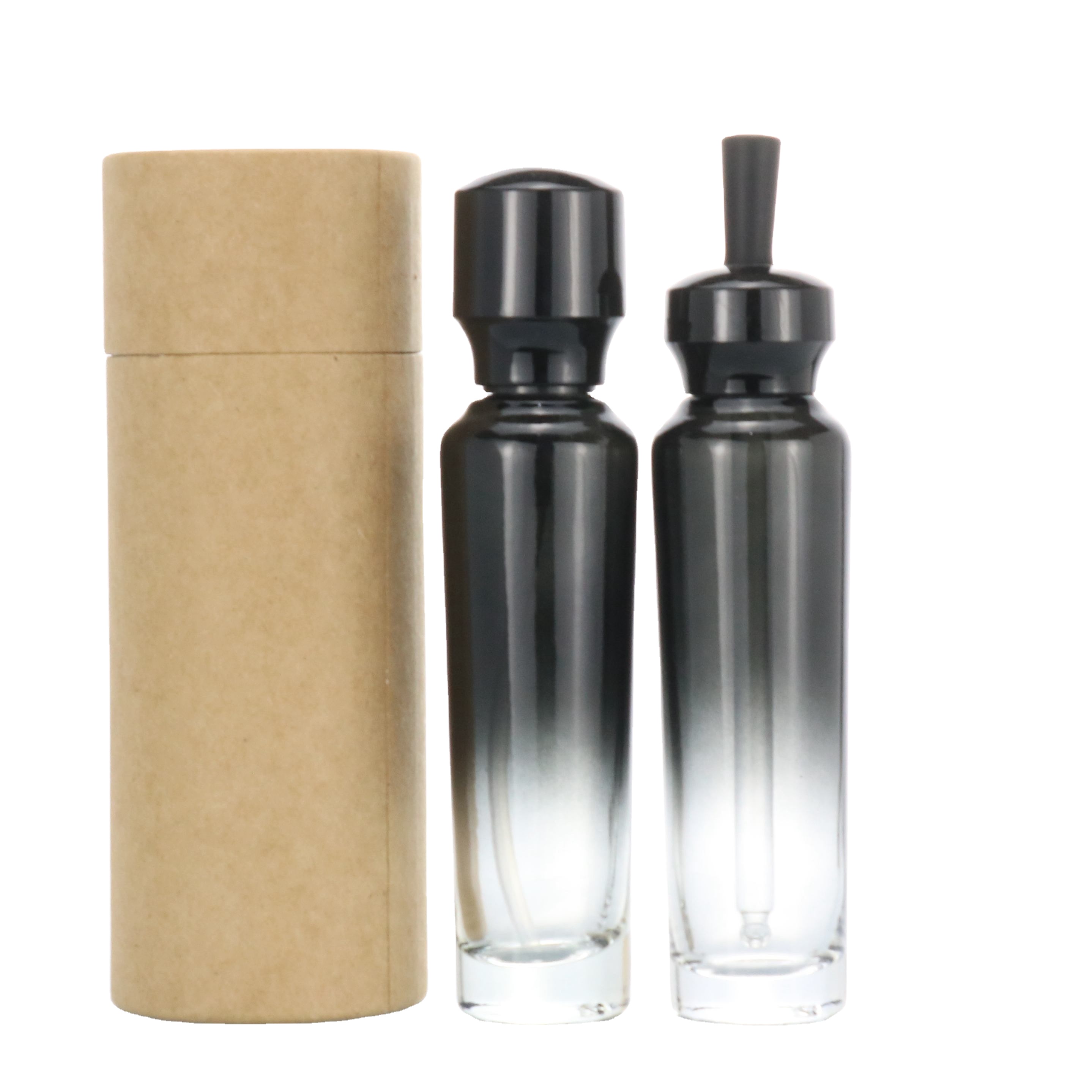 10ml 30ml Matte blacked coated bottle essential oil bottles 1oz glass essential oil bottle with childproof cap