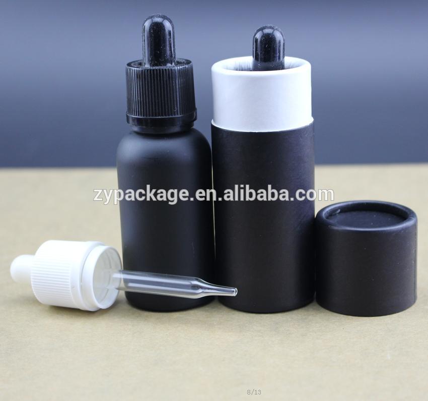10ml 30ml black glass dropper bottle beard oil black glass dropper bottle with cardboard tube box for essential oil