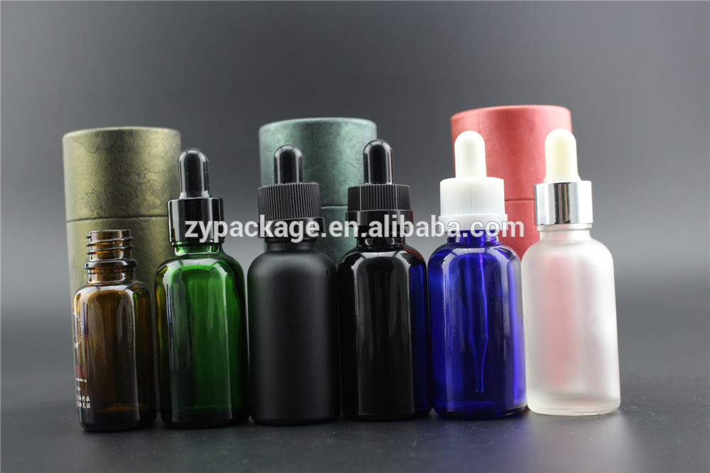 10ml 30ml black glass dropper bottle beard oil black glass dropper bottle with cardboard tube box for essential oil