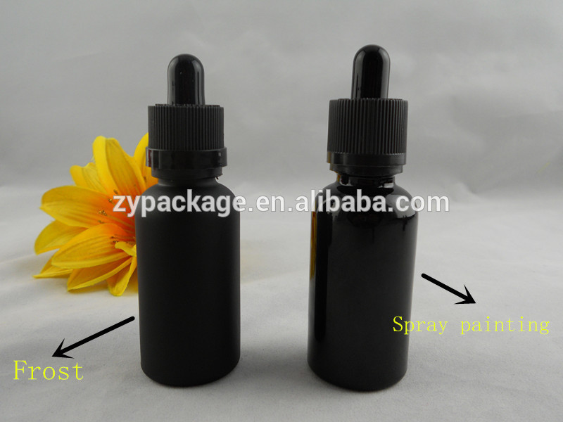 10ml 30ml black glass dropper bottle beard oil black glass dropper bottle with cardboard tube box for essential oil