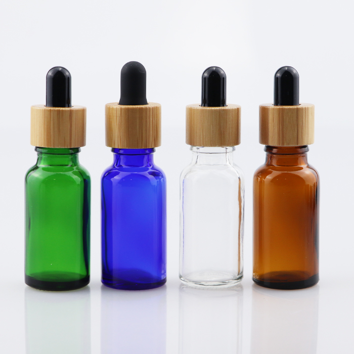 10ml 30ml e juice glass bottles empty glass dropper bottle Luxury amber Essential oil bottle with bamboo lid
