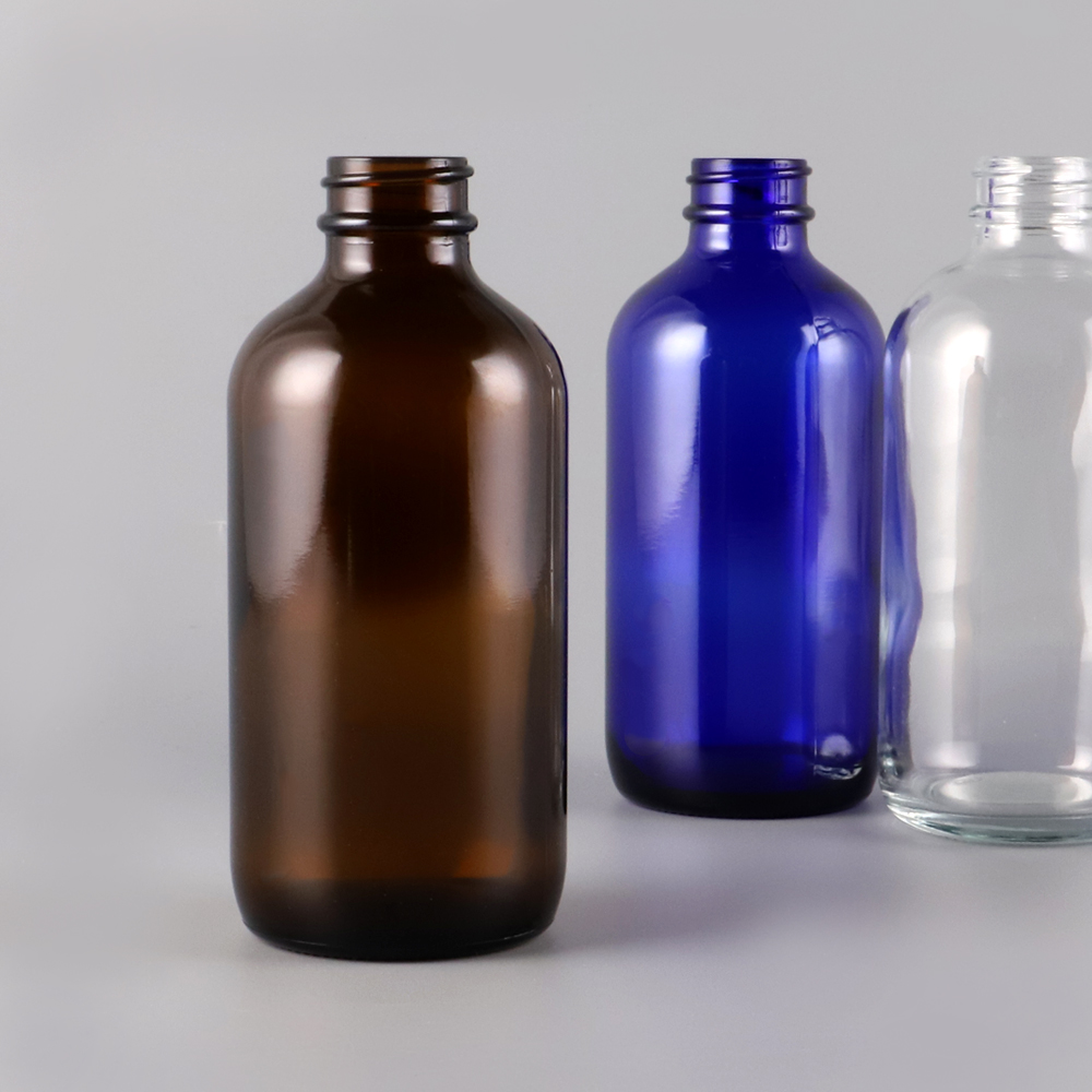 10ml 40ml 60ml 120m 250ml 500ml Empty round boston glass bottle amber glass essential oil bottle
