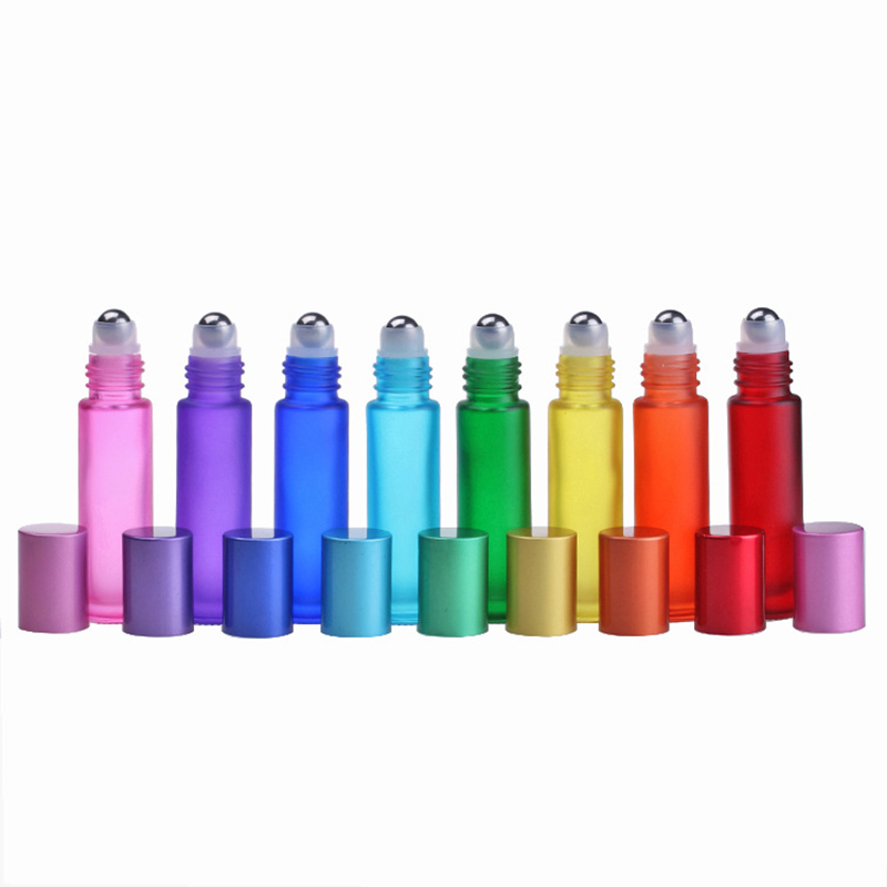 10ml 8 pieces empty glass roll on ball open way perfume essential oil frosted bottles