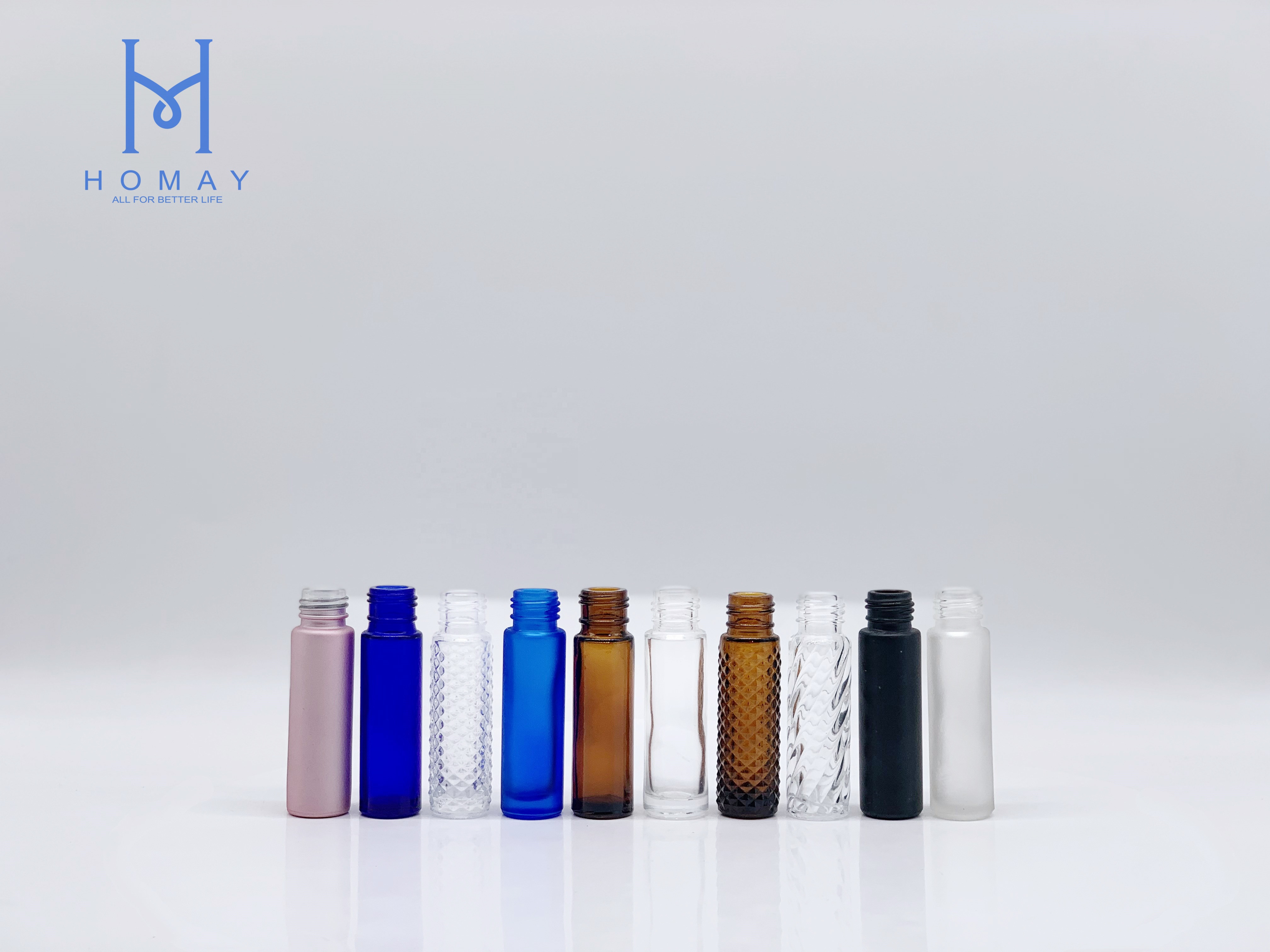 10ml Accepted customization essential oil roll on glass bottle with caps and rollers