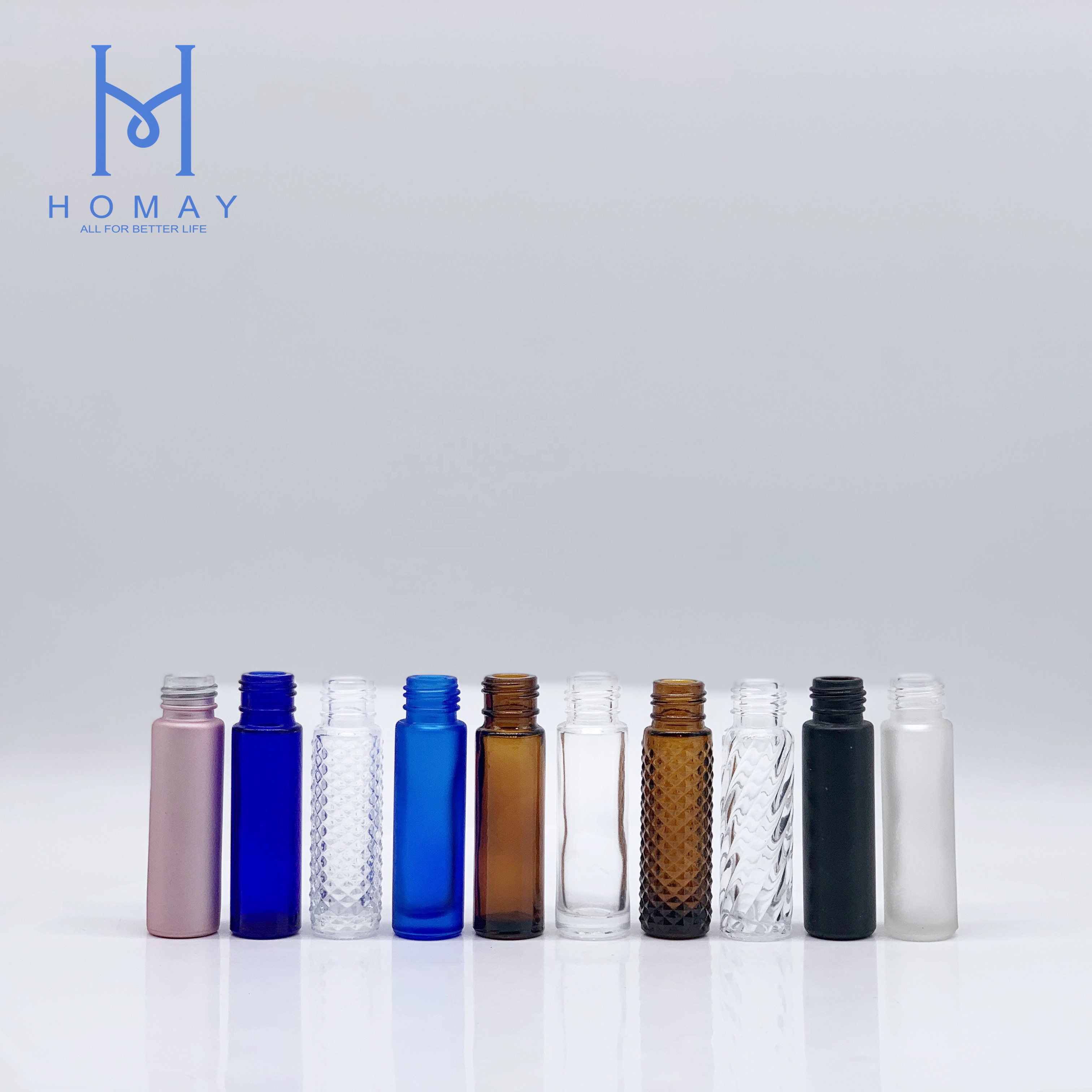10ml Accepted customization essential oil roll on glass bottle with caps and rollers