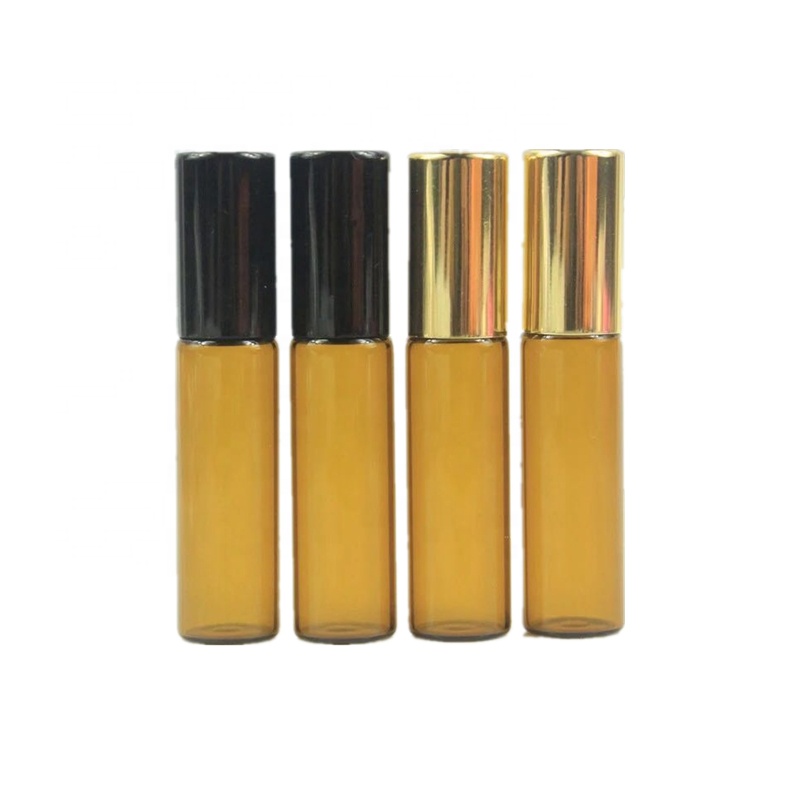 10ml Amber Blue Clear Empty Essential Oil Glass Roller Bottle Roll on Bottles with Metal Roller Ball